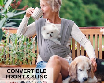 Convertible Dog Sling Carrier, Pet Sling, Cat Carrier, Front and Sling Design, Premium Cotton, Stylish Dog Carrier, Dog Carrier Sling