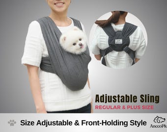 Adjustable Pet Sling Carrier, Size Adjustable Front Carrier, No Back Pain, Hands Free Pet Sling, Pet Sling for Small Dogs, Dog Carrier