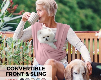Convertible Dog Sling Carrier, Pet Sling, Cat Carrier, Front and Sling Design, Premium Cotton, Stylish Dog Carrier, Dog Carrier Sling