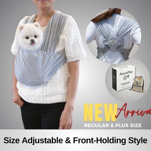 Sling Carrier for Dog, Size Adjustable Front Carrier, Hands Free Pet Sling, Cat Carrier, Pet Sling for Small Dogs, Four Seasons Dog Carrier