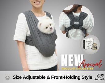 Pet Sling Carrier, Size Adjustable Front Carrier, No Back Pain, Hands Free Pet Sling, Pet Sling for Small Dogs, All Seasons Dog Carrier