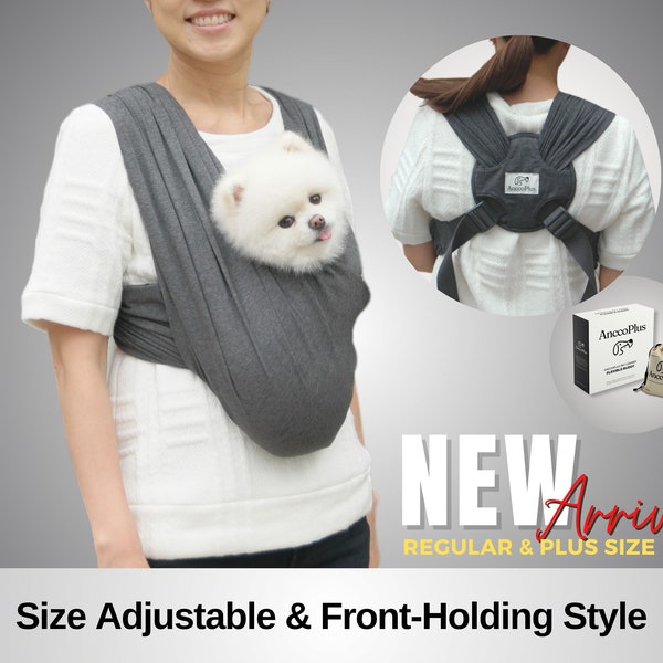 Pet Sling Carrier, Size Adjustable Front Carrier, No Back Pain, Hands Free Pet Sling, Pet Sling for Small Dogs, All Seasons Dog Carrier