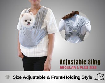 Adjustable Sling Carrier for Dog, Size Adjustable Front Carrier, Hands Free Pet Sling, Cat Carrier, Pet Sling for Small Dogs, Dog Carrier