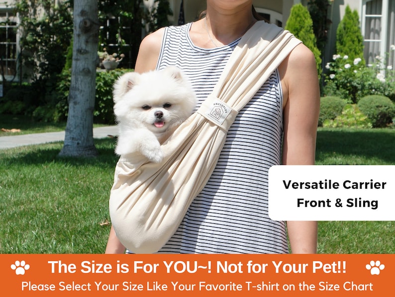 Sling Carrier for Dog, Pet Sling, Cat Carrier, Puppy Gift, Pet Sling for Small Dogs, Front & Sling Convertible Design, Dog Gift image 2