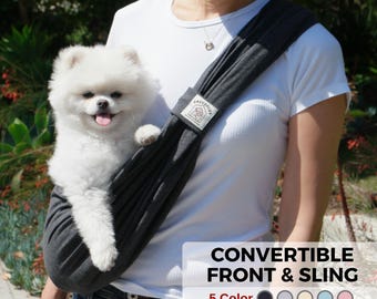 Convertible Dog Sling Carrier, Pet Sling, Cat Carrier, Front and Sling Design, Premium Cotton, Stylish Dog Carrier, Dog Carrier Sling