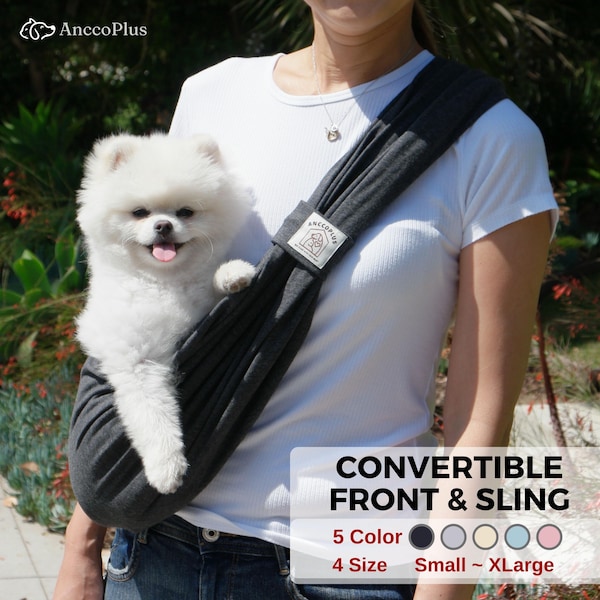 Convertible Dog Sling Carrier, Pet Sling, Cat Carrier, Front and Sling Design, Premium Cotton, Stylish Dog Carrier, Dog Carrier Sling