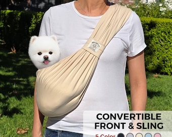 Convertible Dog Sling Carrier, Pet Sling, Cat Carrier, Front and Sling Design, Premium Cotton, Stylish Dog Carrier, Dog Carrier Sling