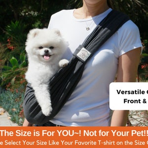 Dog Sling Carrier for Small Dogs, Pet Sling, Cat Carrier, Front and Sling Convertible Design, Premium Cotton, Stylish Dog Carrier, Dog Gift image 2