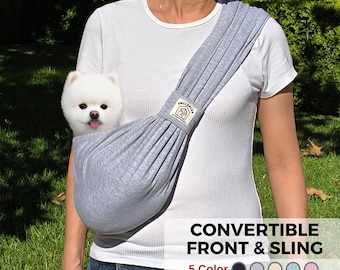Convertible Dog Sling Carrier, Pet Sling, Cat Carrier, Front and Sling Design, Premium Cotton, Stylish Dog Carrier, Dog Carrier Sling