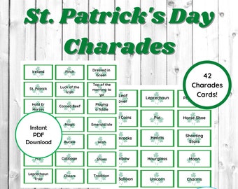 St Patrick's Day Game Charades Instant Download. 42 Printable Game Cards. Kid and Family Friendly. Holiday Party or Classroom