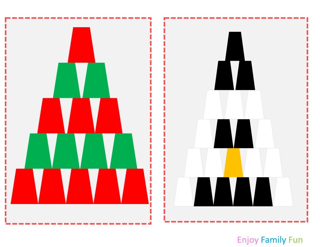 Stacking Cups Christmas Tree Game - The Crafting Chicks
