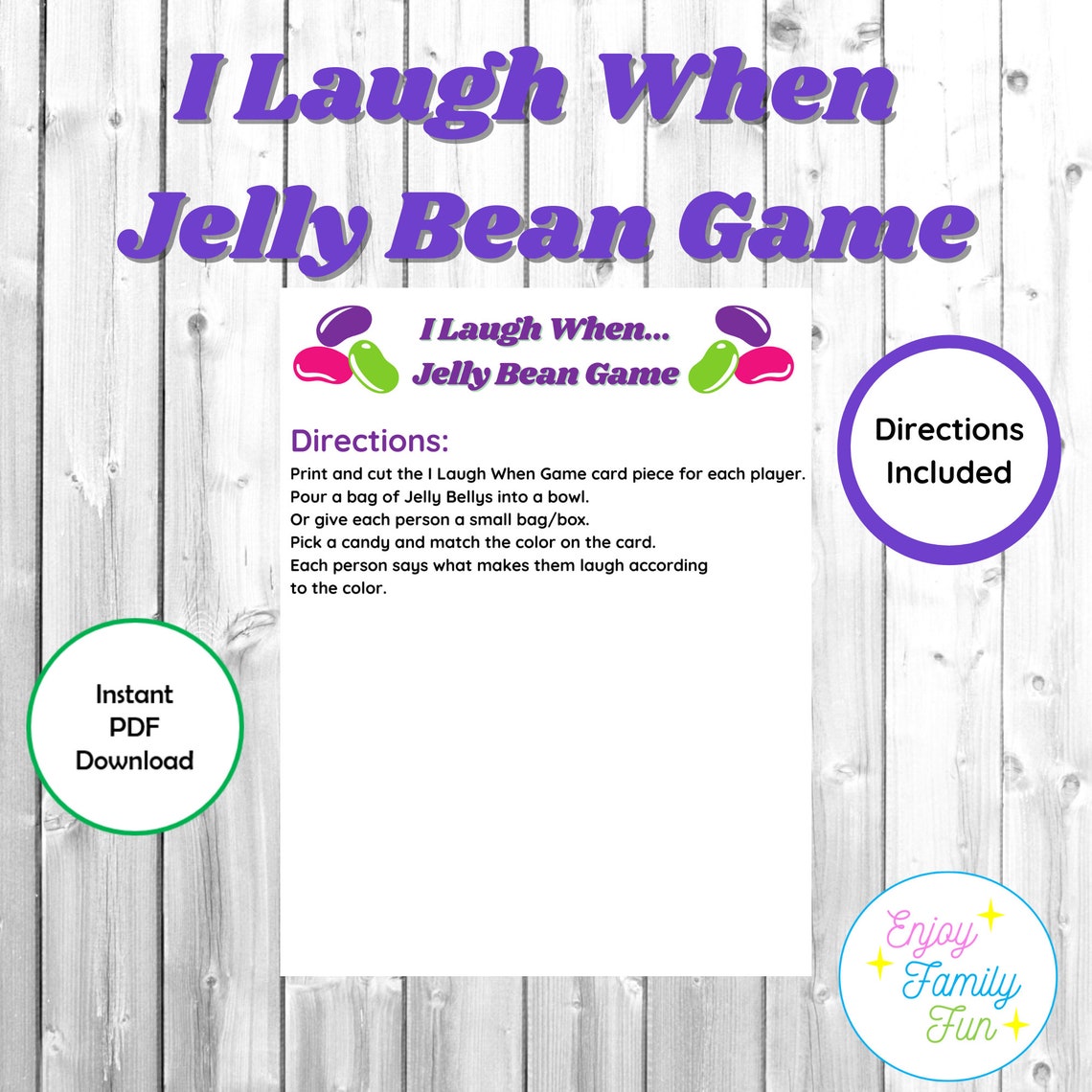 Easter I Laugh When... Gamewith Jelly Beans Family Time or Classroom