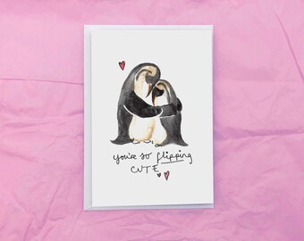 pics Penguin Puns Love penguin pun card etsy
