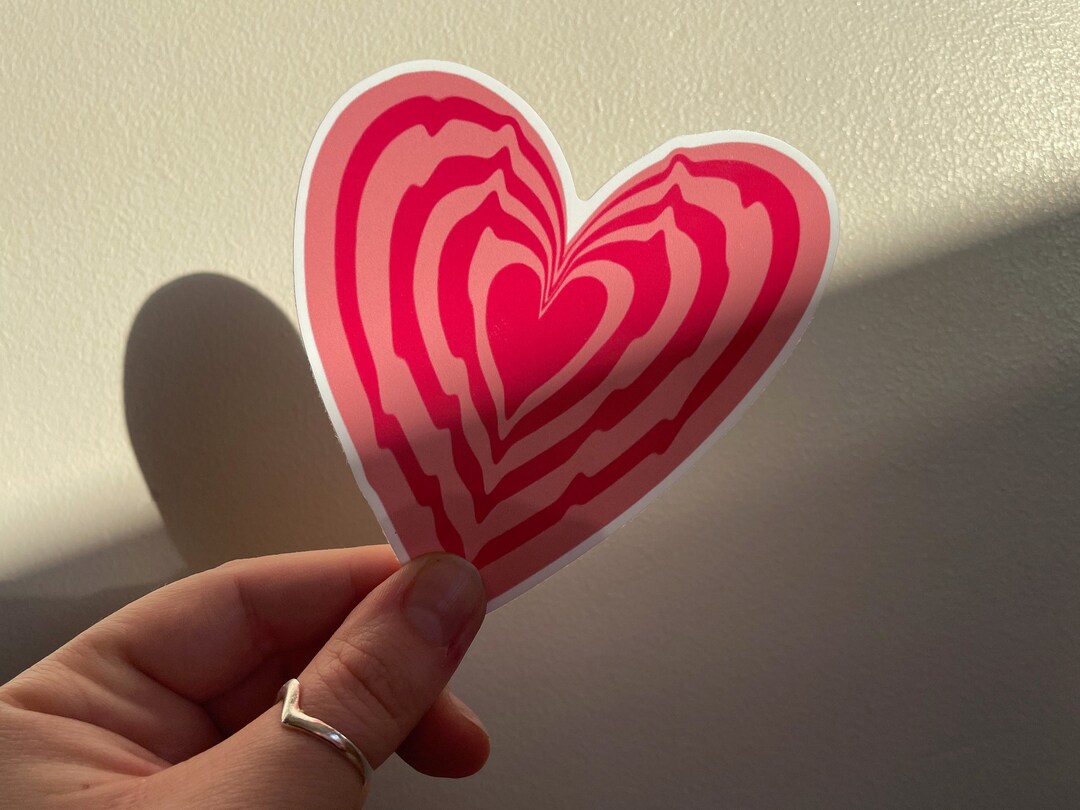 Red Heart STICKER / Vinyl Sticker / 10cm X 10 Cm / Cute / Gift ...