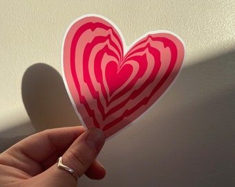 Red Heart STICKER / Vinyl Sticker / 10cm x 10 cm / Cute / Gift / Stationary