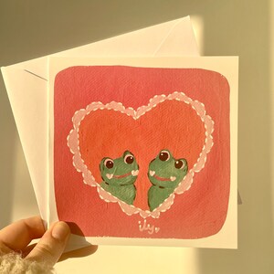 I Love You Frogs / Ily / Valentines Day / Blank Card