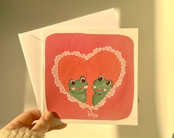 I Love You Frogs / Ily / Valentines Day / Blank Card