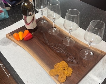3D Alligator Walnut Cheese Board