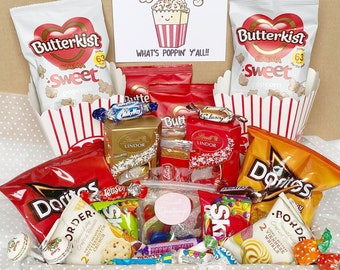 Movie Night Treat Box, Date Night, Cinema Night, Family, Couples, Popcorn, Sweets, Snacks, Pick Me Up, Birthday, Film, Gift, Fathers Day