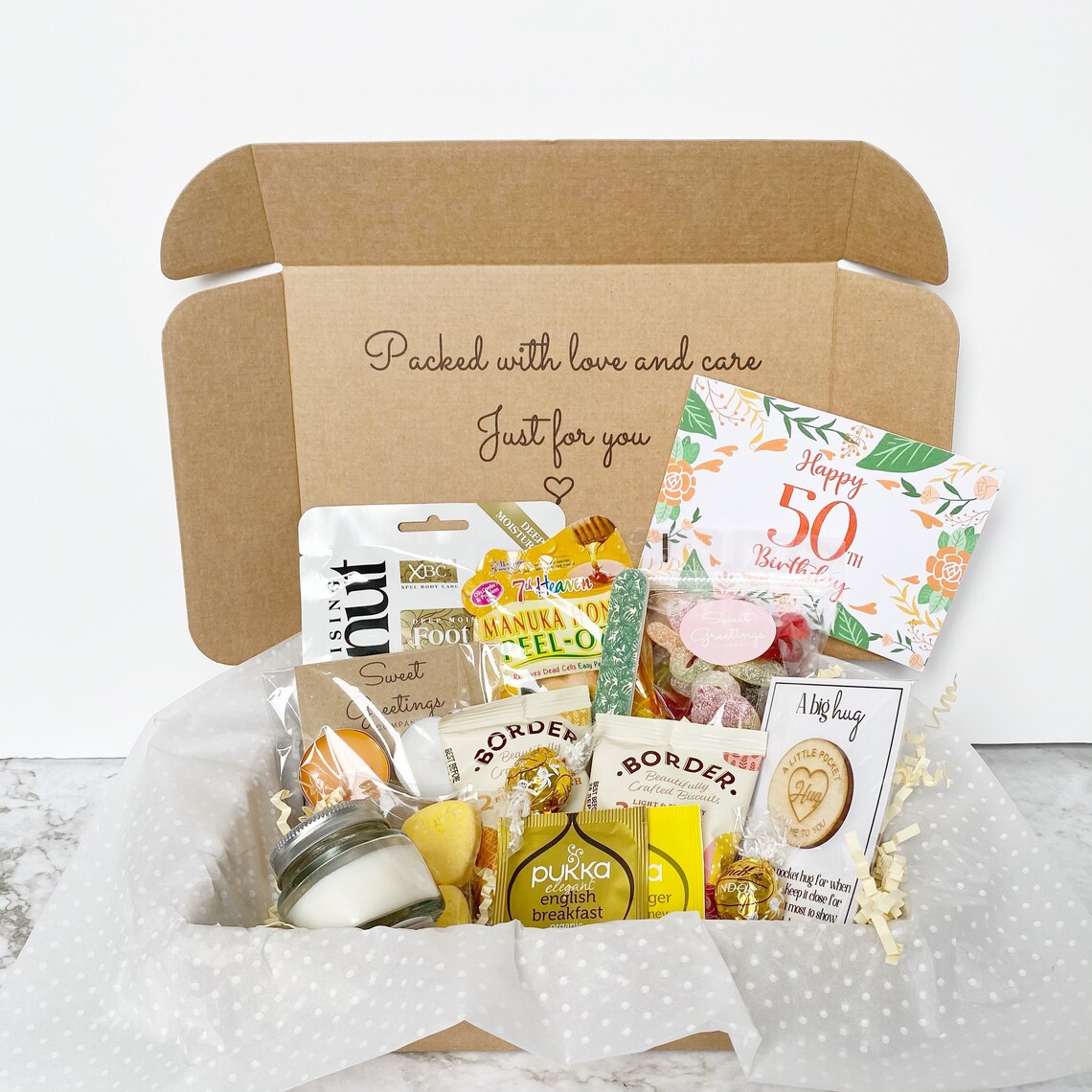 Happy 50th Birthday Gift box Pamper Hamper Spa Kit Care Etsy
