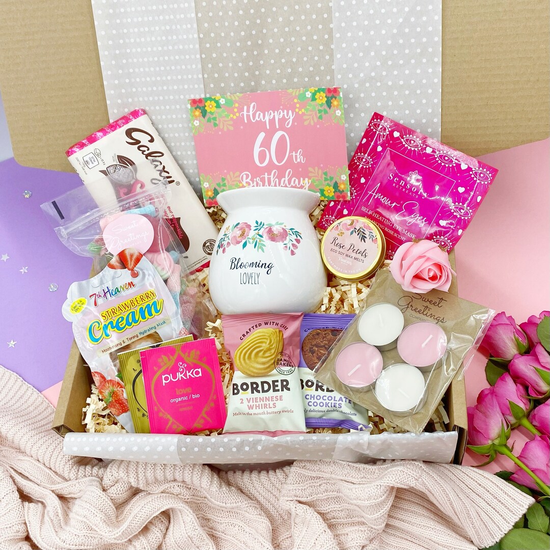 Happy 60th Birthday Pink Gift Box Pamper Hamper Spa Kit Care Package
