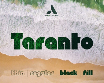 Taranto - a retro futuristic geometric display font