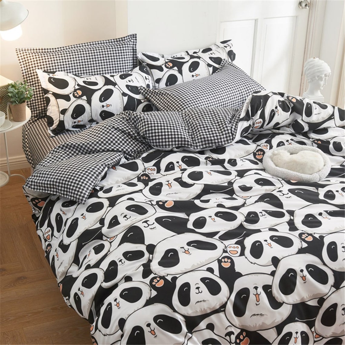 Cute Baby Panda Bear Bedding Set Animal Panda Duvet Cover Etsy