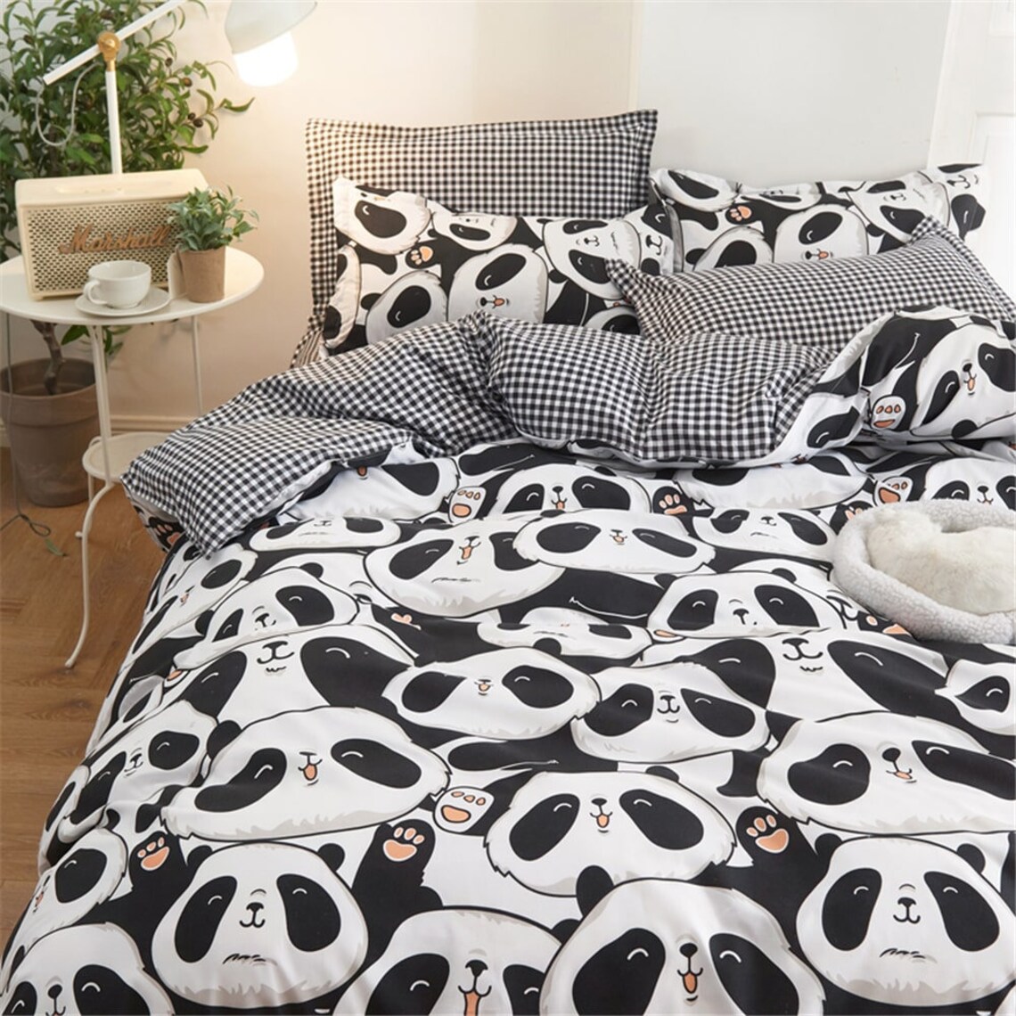 Cute Baby Panda Bear Bedding Set Animal Panda Duvet Cover Etsy