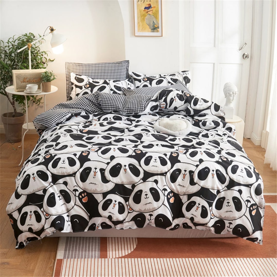 Cute Baby Panda Bear Bedding Set Animal Panda Duvet Cover Etsy