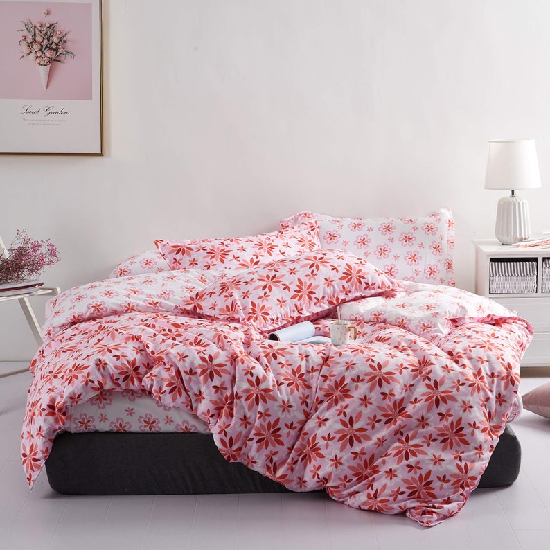 Blue Floral Duvet Cover Queen Twin Double Bedding Set Kids Teen Adult Single Duvet Covers Set Graceful Beddings Quilt Kits Comforter Sets