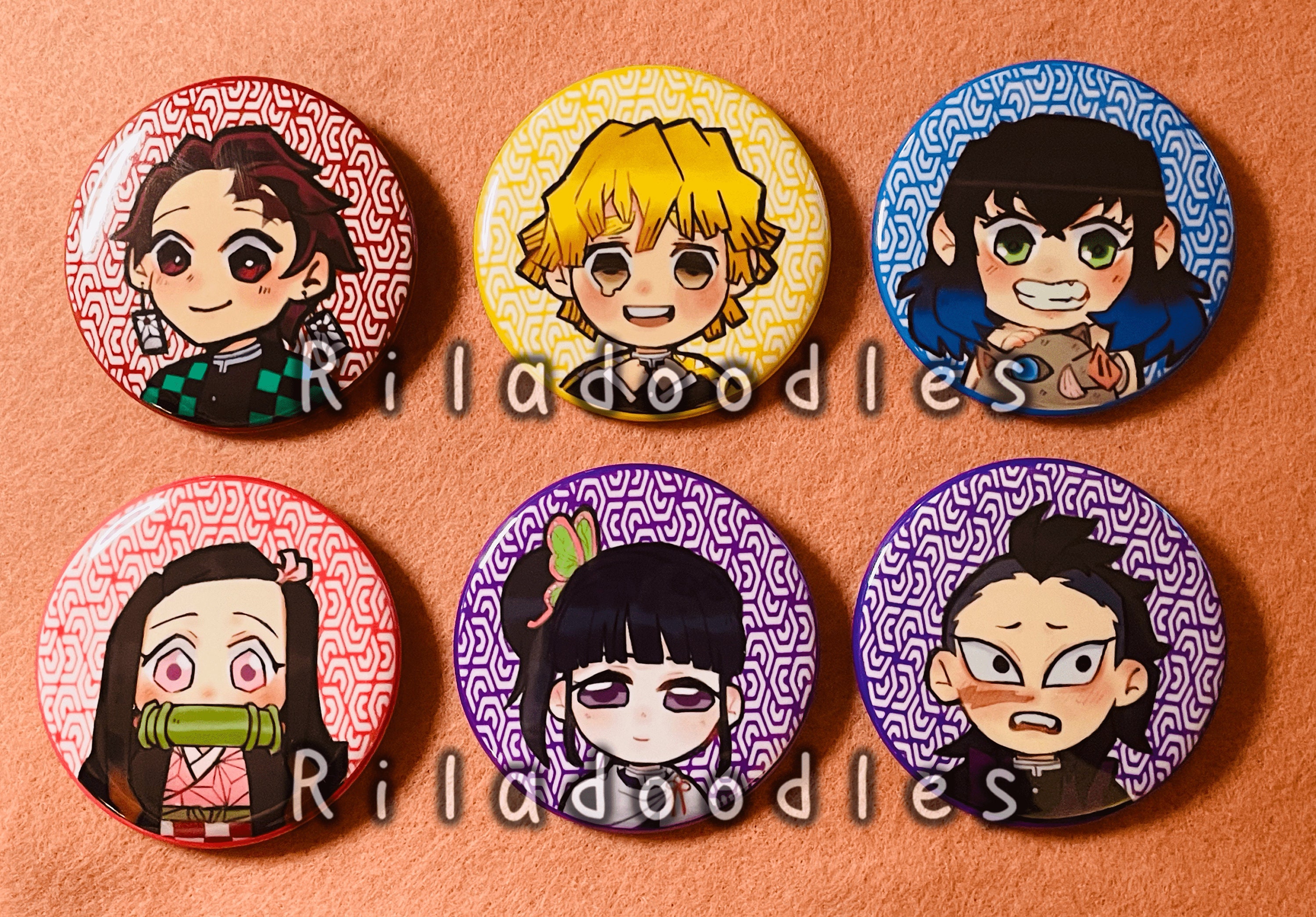 Demon Slayer: Kimetsu no Yaiba Button pin Demon Slayer Pins Button Badge  2.3 Inches Diameter : : Clothing, Shoes & Accessories