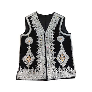 Afghan traditional hand made embroidered waistcoat for men