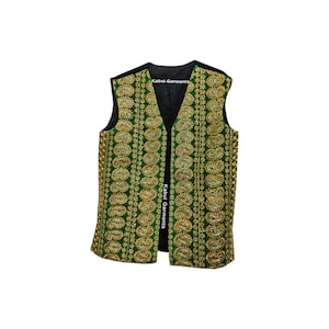 Afghan Traditional Waistcoat With Gold Embroidery Kuchi waistcoat Vintage Hazara Unisex Waistcoat