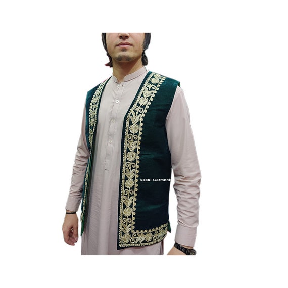 Mens green deals velvet vest