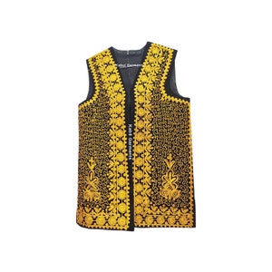 Beautiful Afghan traditional hand made Gold embroidered waistcoat