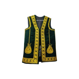 Beautiful Afghani hand made velvet vest with Beautiful Golden braided embroidery