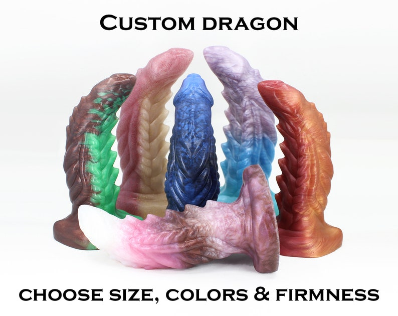 Custom Dragon Silicone Dildo - Size Small or Medium | Customize Firmness & Colors 