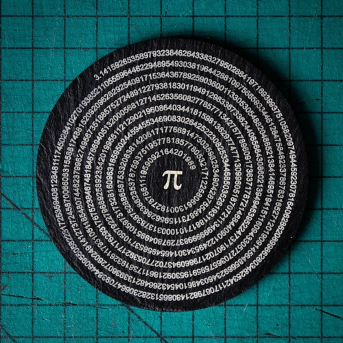 Welsh Slate Pi to 1000 Decimal Places Coaster Unique Gift Etsy