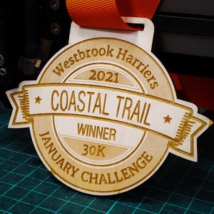 Personalised Wooden Medal Design 2. Sport Custom Medals Race Award Personalized Marathon 10k Run Cycle Football Dance Swim Finisher Sports
