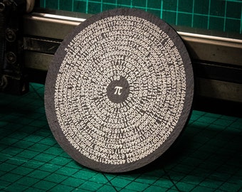 Welsh Slate Pi to 500 Decimal Places Coaster Unique Gift Maths Mathematics Homeware Birthday Felt Back Christmas Idea