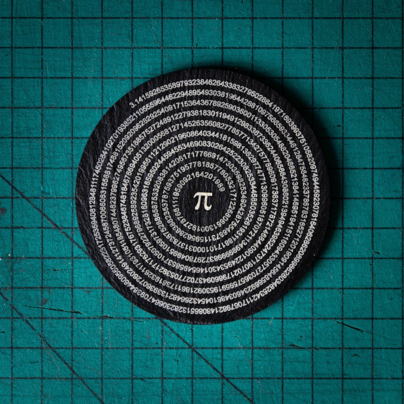 Welsh Slate Pi to 1000 Decimal Places Coaster Unique Gift Maths ...