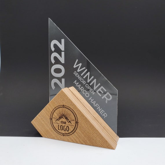 Personalised Wooden Eco Trophy Award JIB Personalized Bespoke Etsy