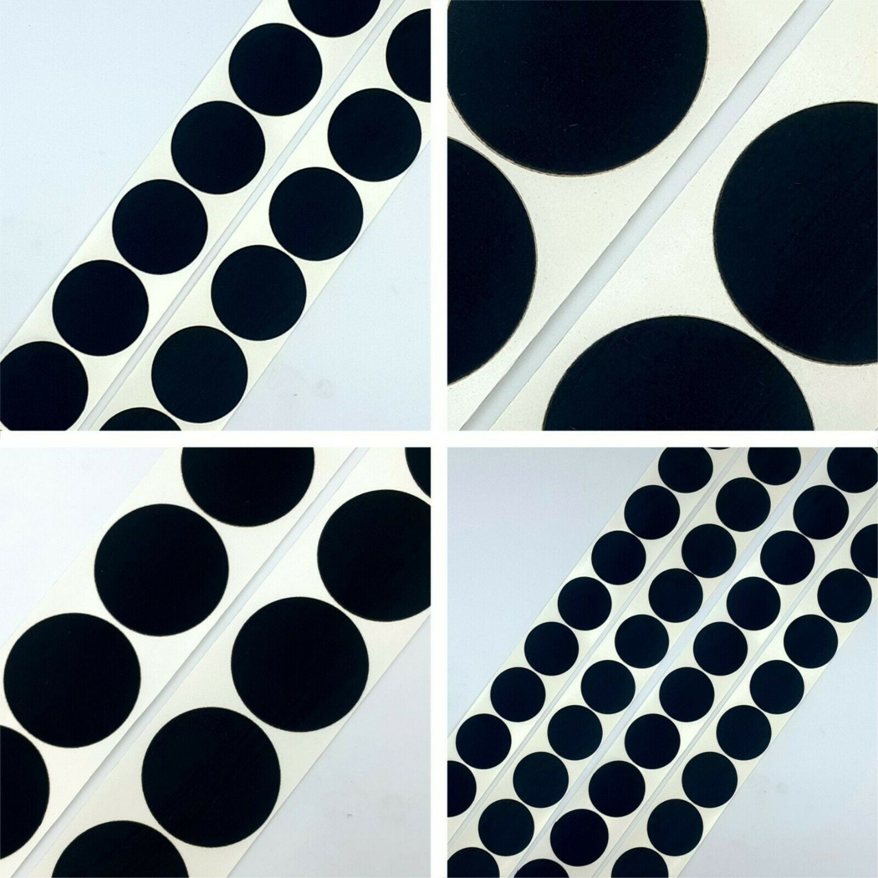 Pack of 40 Black Felt Baise Circles 25mm Diameter Adhesive Sticky