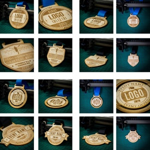 Personalised Wooden Medal Design 2 Sport Custom Medals Race Award Personalized Marathon 10k Run Cycle Football Dance Swim Finisher Sports image 7