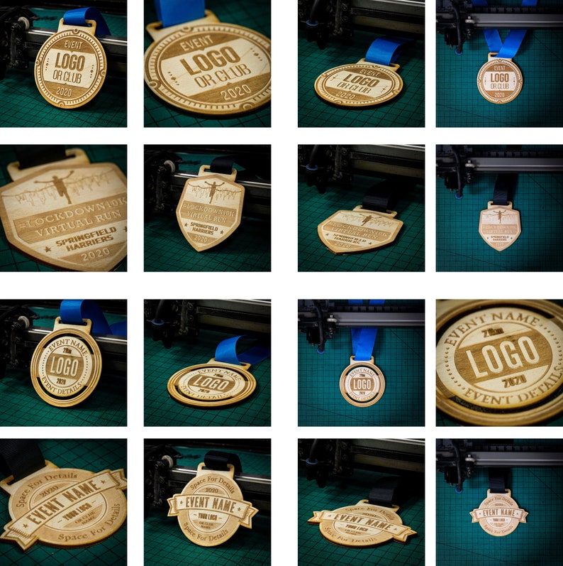 Personalised Wooden Medal Design 2 Sport Custom Medals Race Award Personalized Marathon 10k Run Cycle Football Dance Swim Finisher Sports image 7