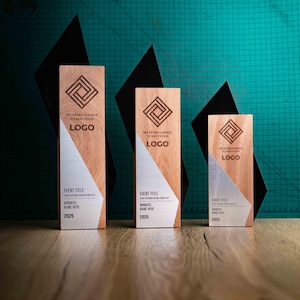 Personalised Wooden Trophy Kite Award Personalized Bespoke Design Custom Modern Plaque Wood Acrylic Running Unique Customize