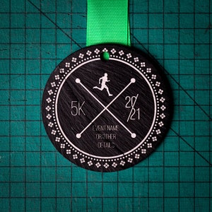 Personalised Welsh Slate Medal Design 11. Custom Medals Race Award Personalized Marathon 10k Run Virtual Cycle Football Swim Finisher Sports