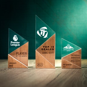 Personalized Wooden Acrylic Trophy Award Custom Design *USA* Contact me for bulk purchases