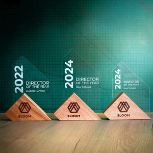 Personalised Wooden Eco Trophy Award MIZZEN Personalized Bespoke Design Custom Modern Plaque Wood Running Unique Customize