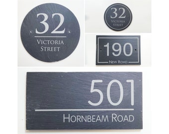 Welsh Slate House Sign Plaque Door Number Engraved Natural Quality Gate